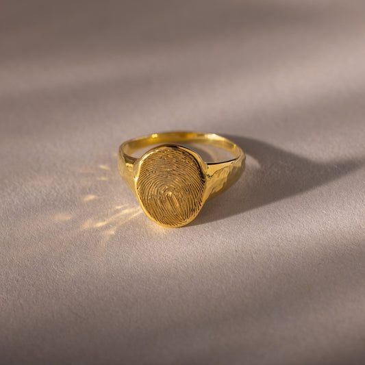 Organic Fingerprint Signet Ring