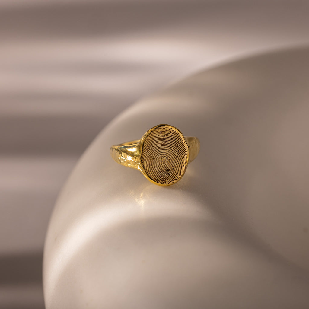Organic Fingerprint Signet Ring
