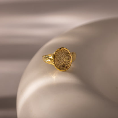 Organic Fingerprint Signet Ring
