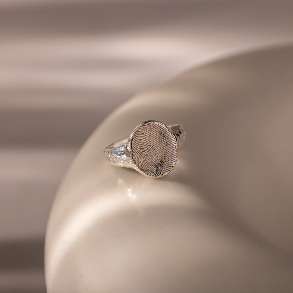 Organic Fingerprint Signet Ring