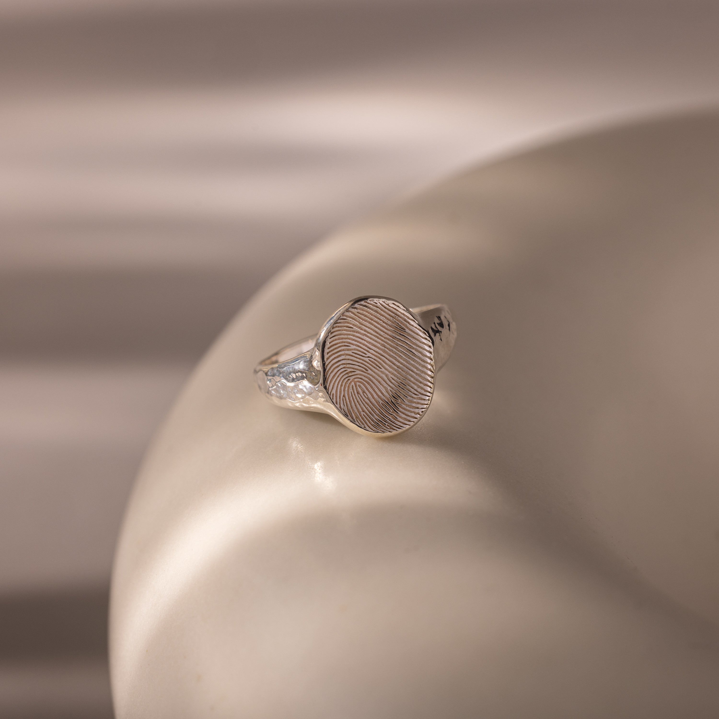 Organic Fingerprint Signet Ring