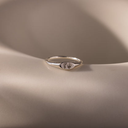 Hand & Footprint Signet Ring