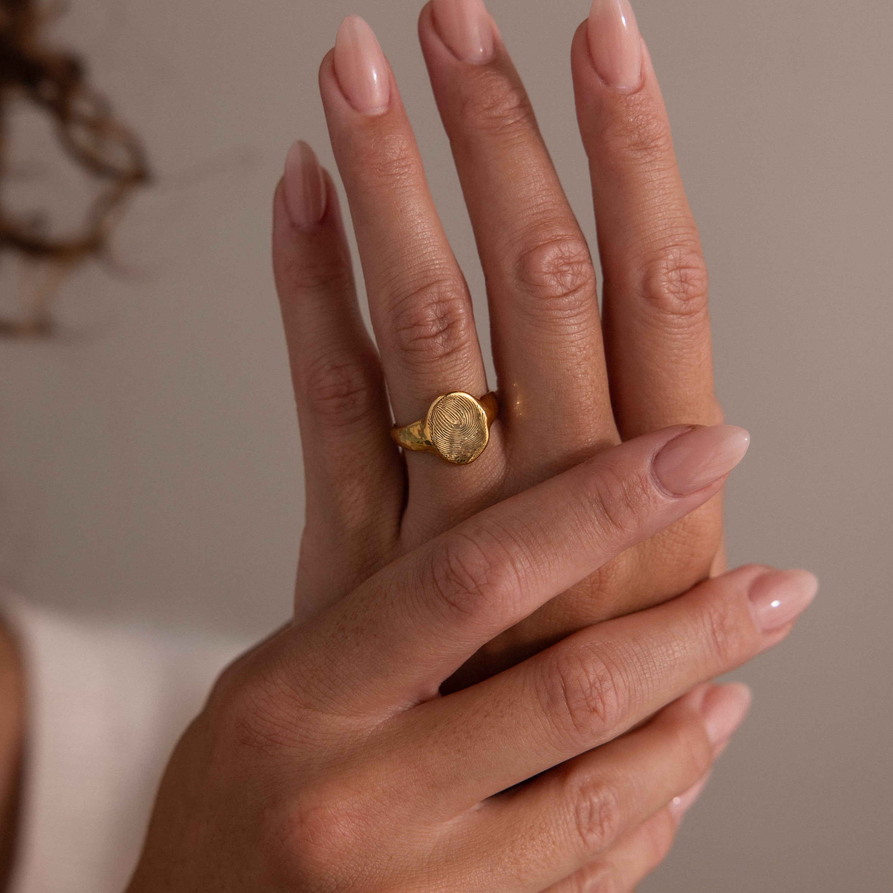 Organic Fingerprint Signet Ring