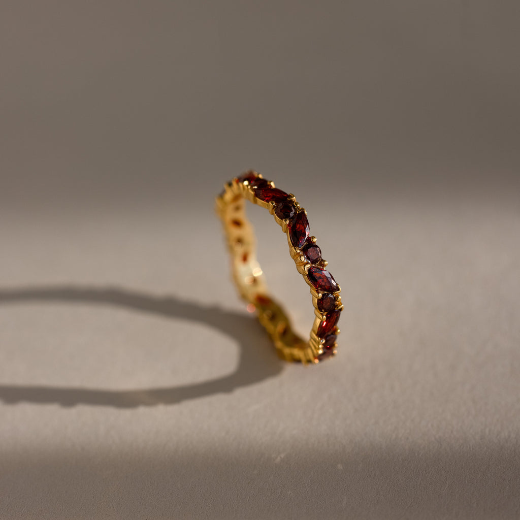 Staggered Marquise Birthstone Ring