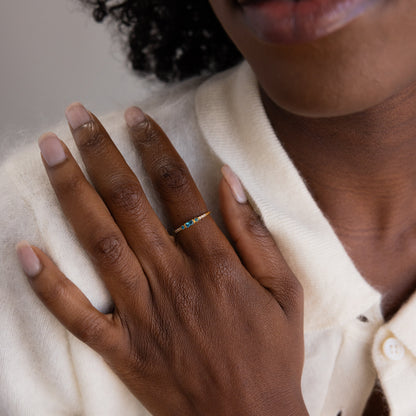 Dainty Baguette Birthstone Ring