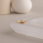 Dainty Baguette Birthstone Ring