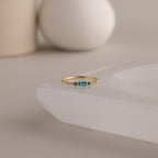 Dainty Baguette Birthstone Ring