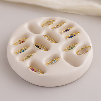 Dainty Baguette Birthstone Ring