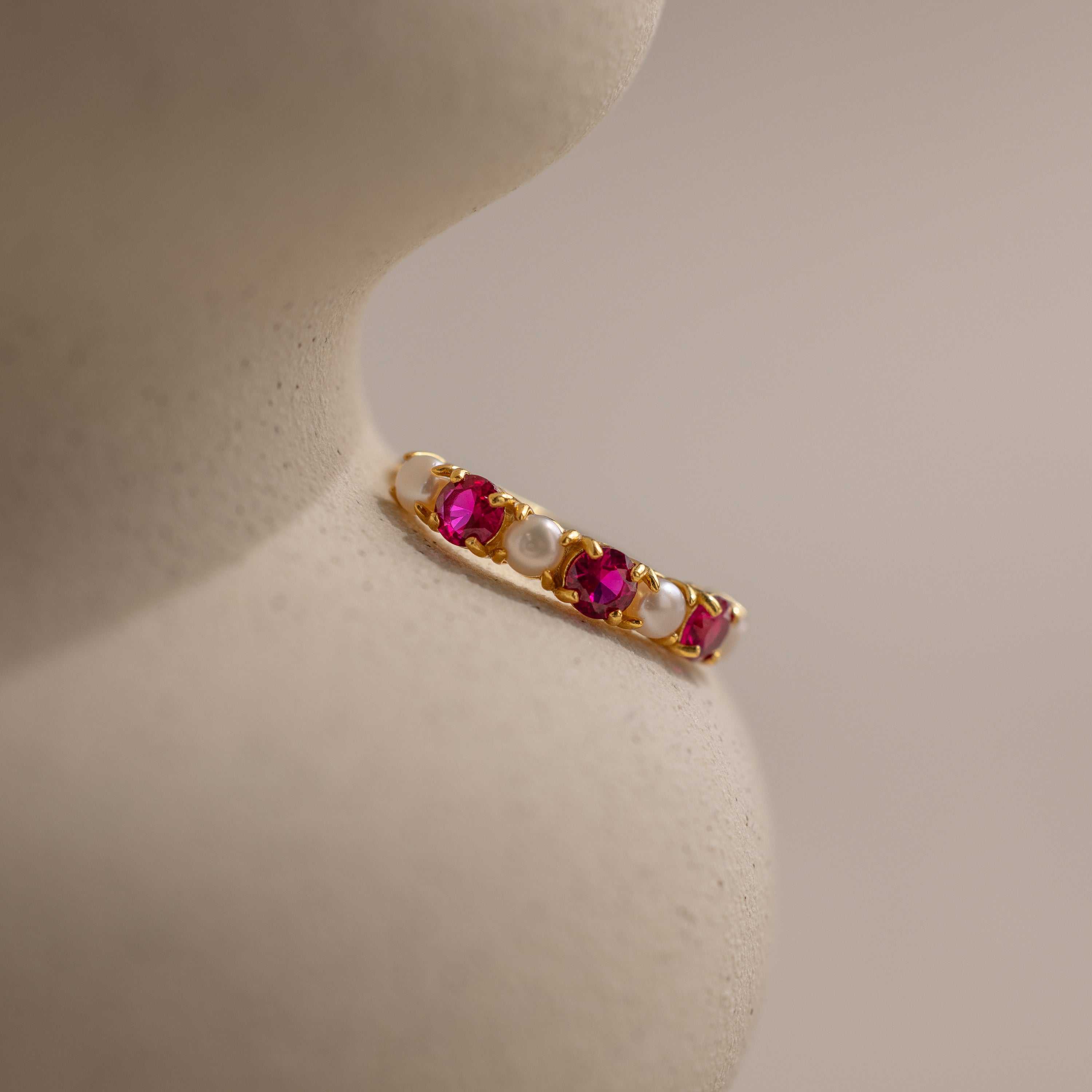 Birthstone & Pearl Lace Ring