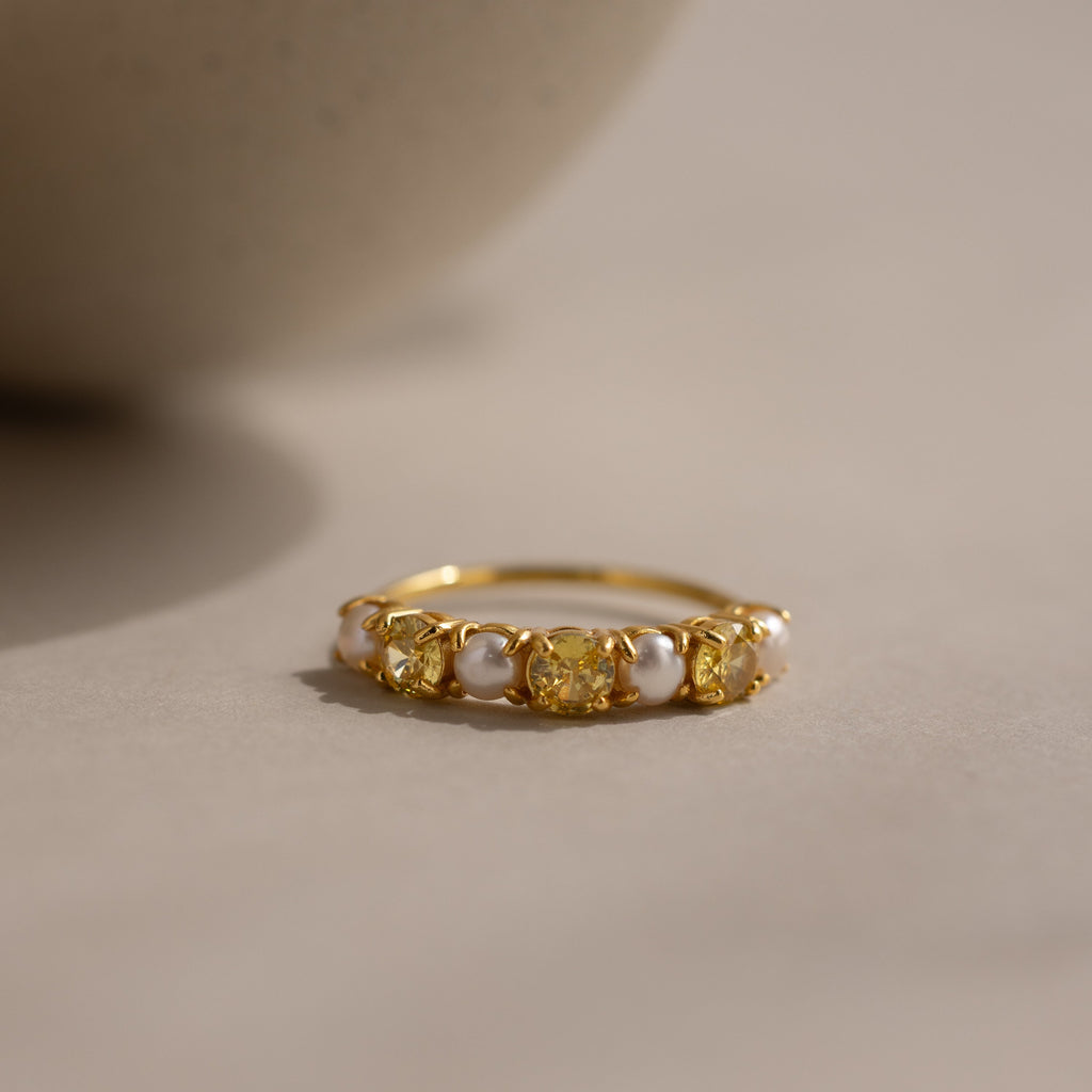 Birthstone & Pearl Lace Ring