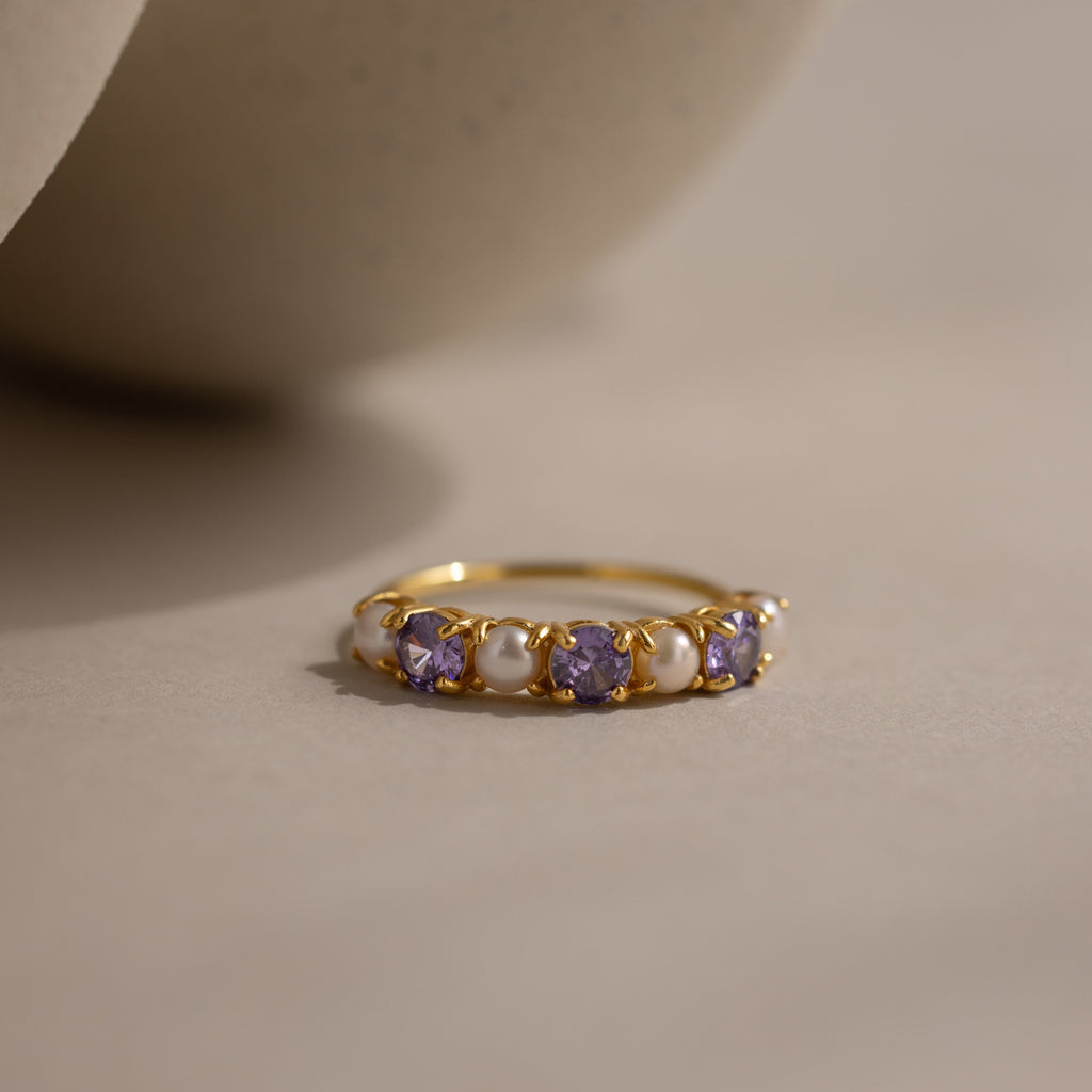 Birthstone & Pearl Lace Ring