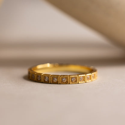 Art Deco Birthstone Eternity Ring