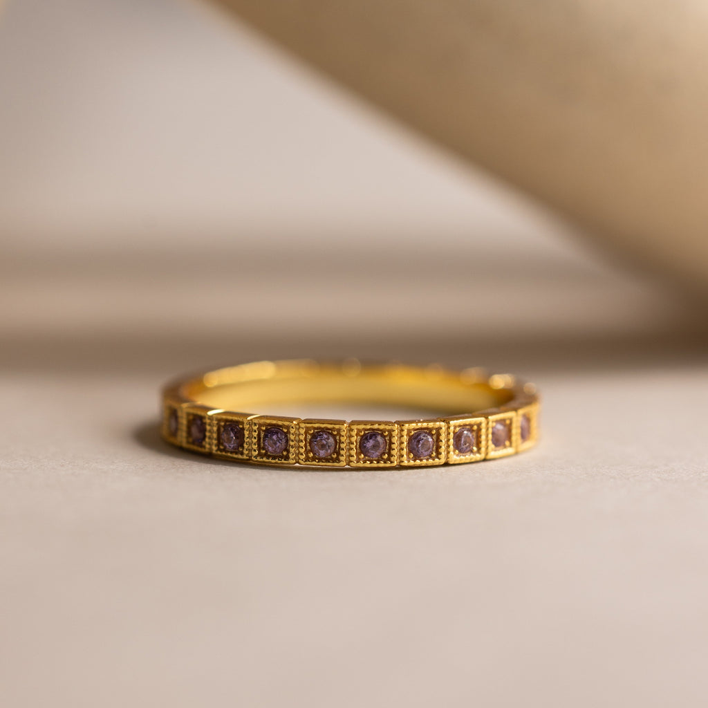 Art Deco Birthstone Eternity Ring