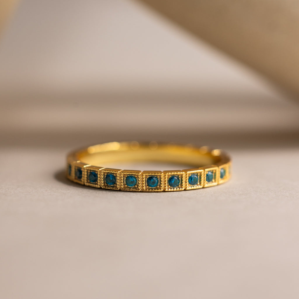 Art Deco Birthstone Eternity Ring