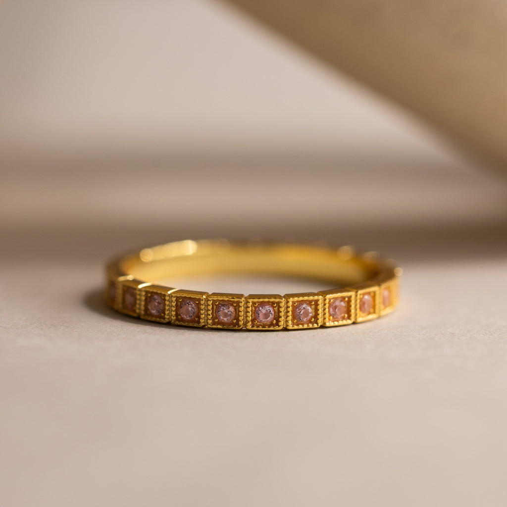 Art Deco Birthstone Eternity Ring