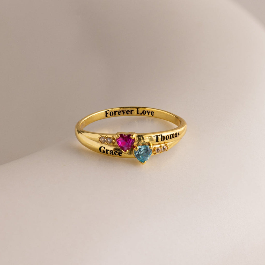 Toi et Moi Interlocking Name Ring
