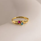 Toi et Moi Interlocking Name Ring