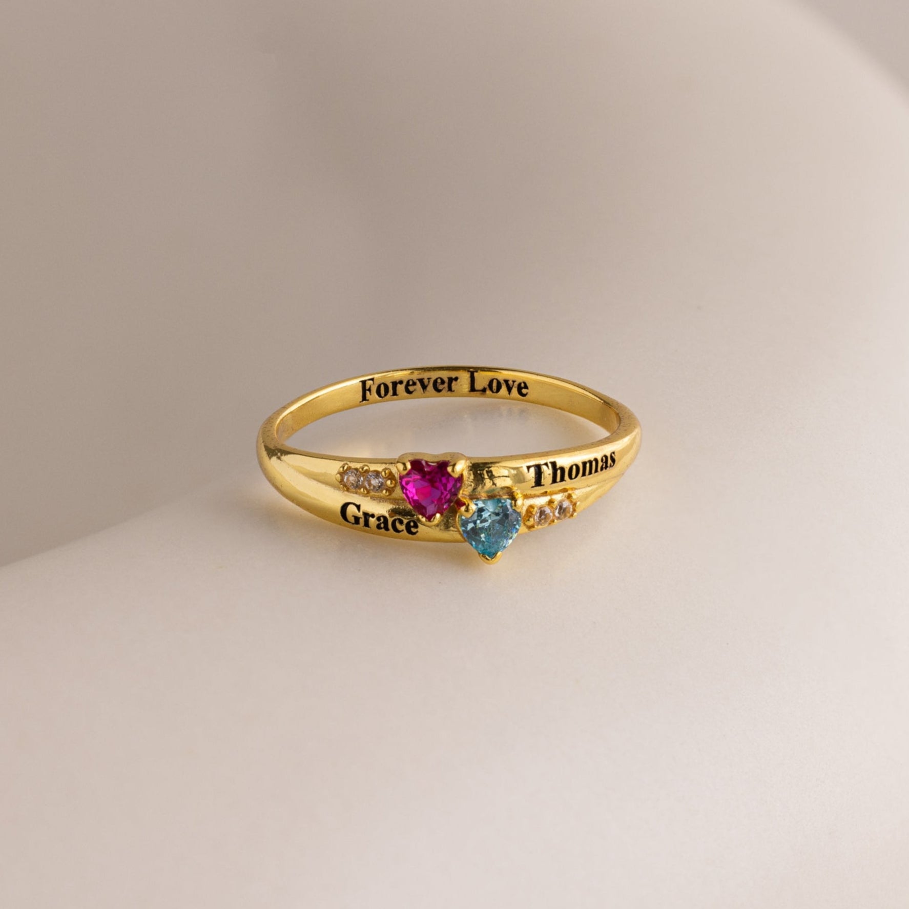 Toi et Moi Interlocking Name Ring