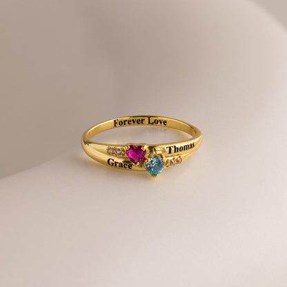 Toi et Moi Interlocking Name Ring