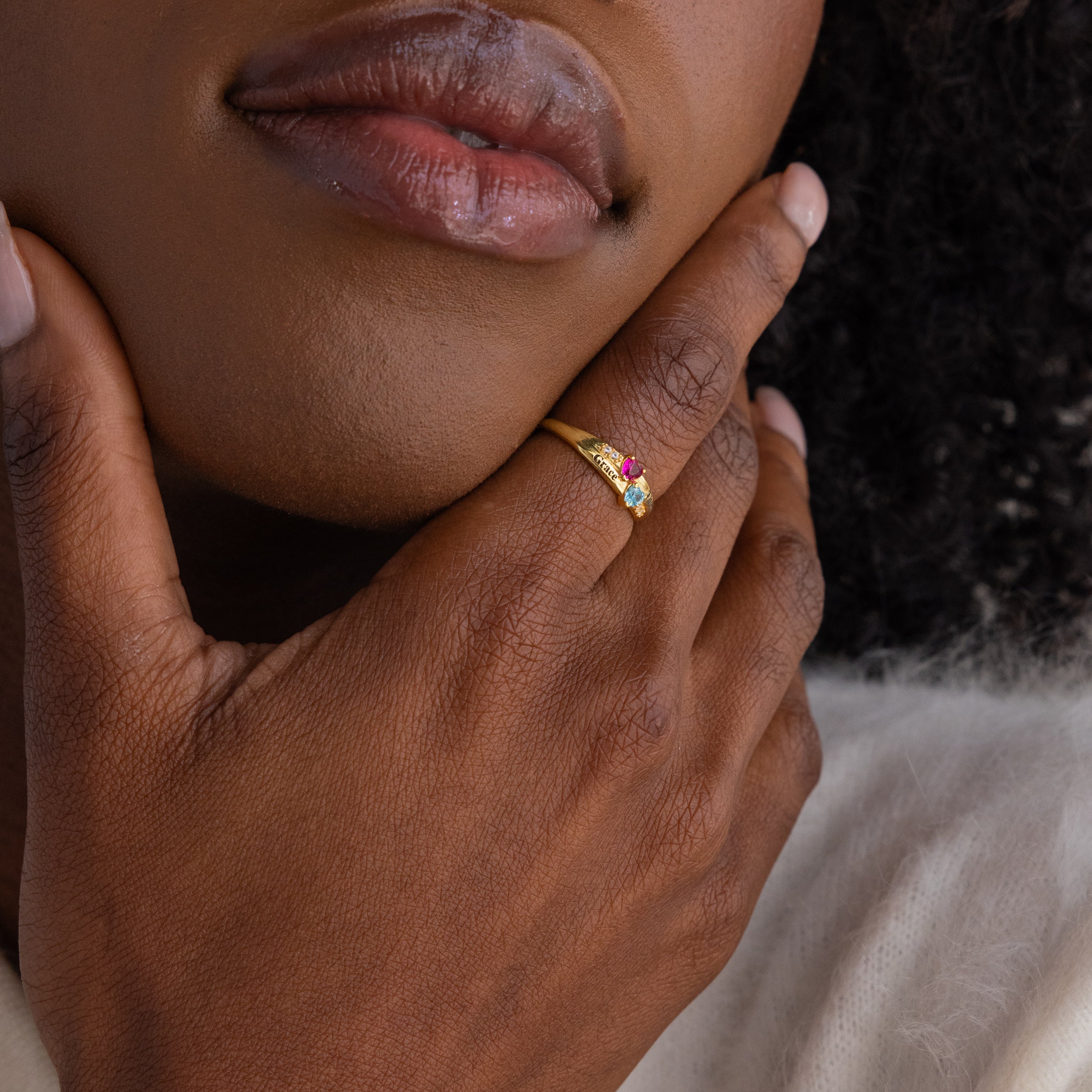 Toi et Moi Interlocking Name Ring