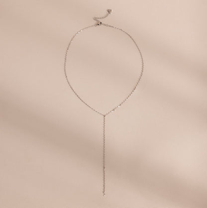 Mirror Chain Lariat Necklace