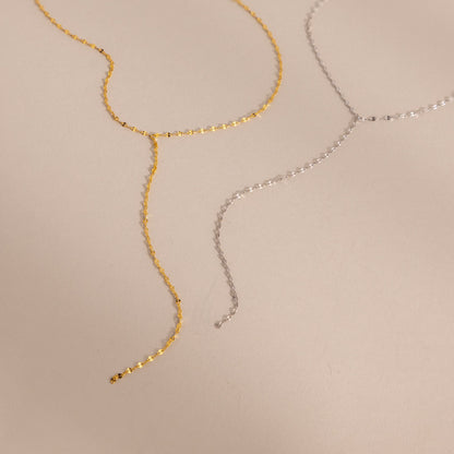 Mirror Chain Lariat Necklace