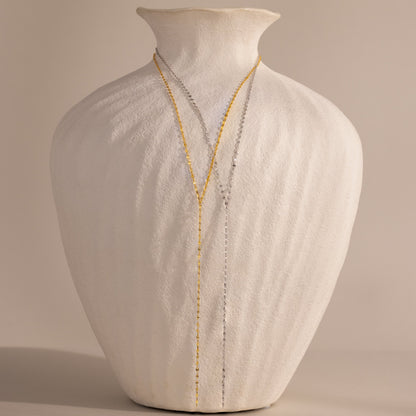 Mirror Chain Lariat Necklace