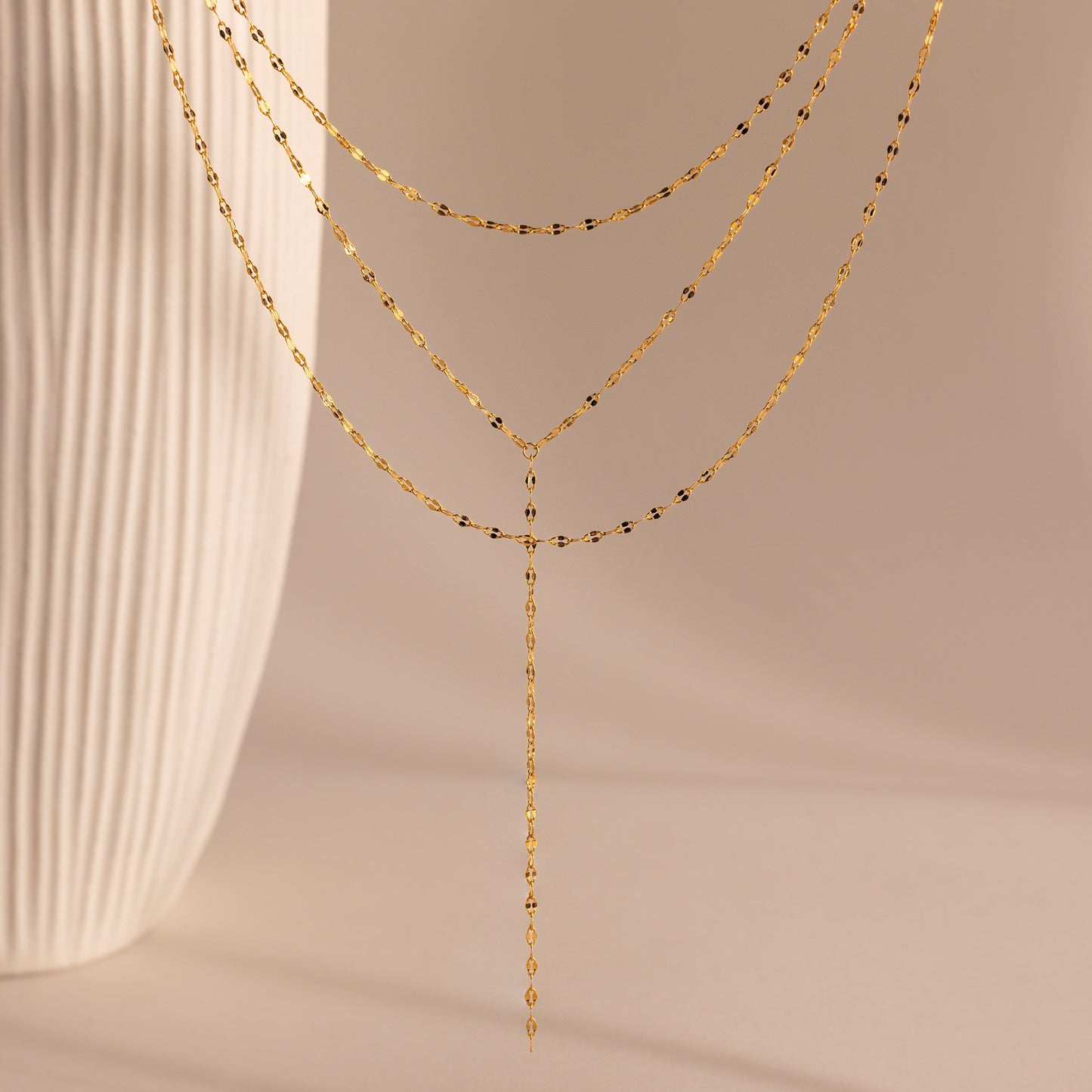 Sparkling Layered Lariat Necklace