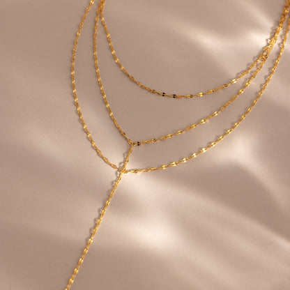 Sparkling Layered Lariat Necklace