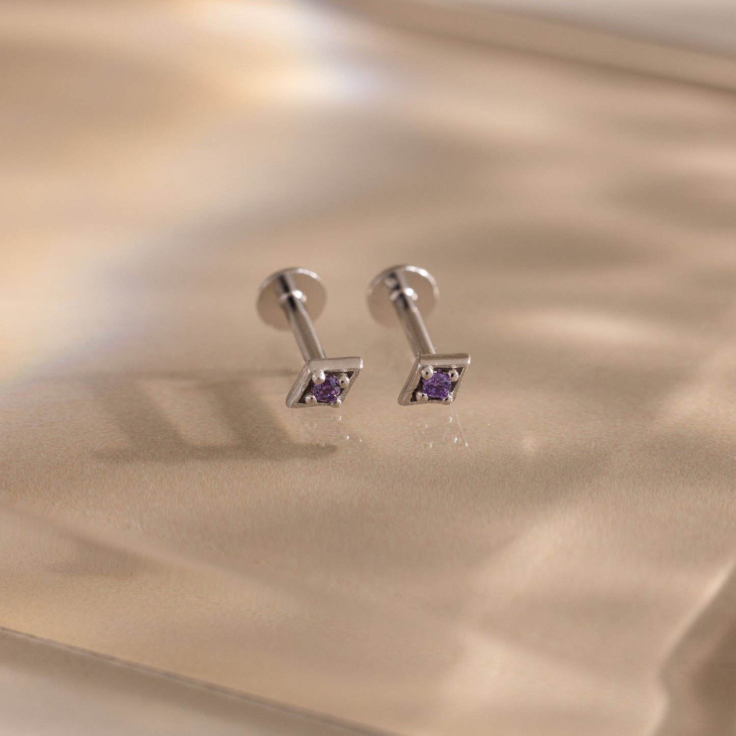 Geometric Birthstone Flat Back Studs