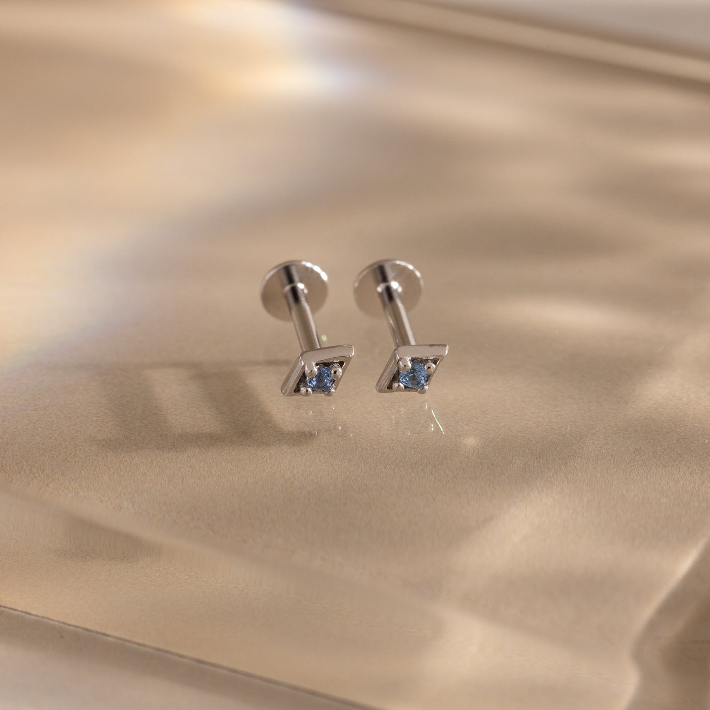 Geometric Birthstone Flat Back Studs