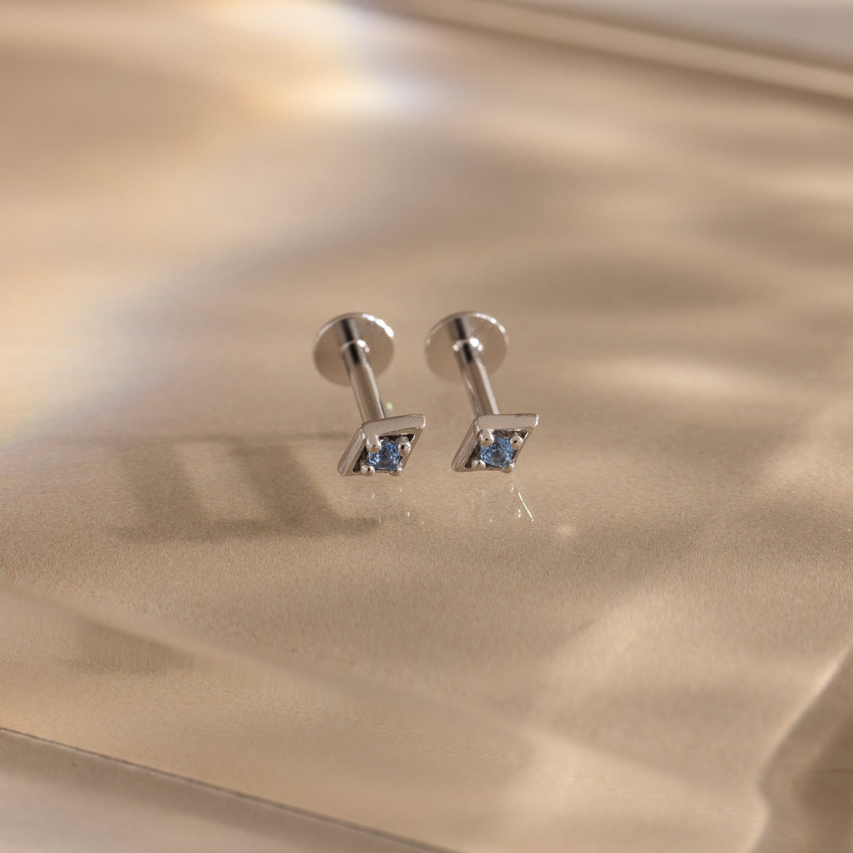 Geometric Birthstone Flat Back Studs