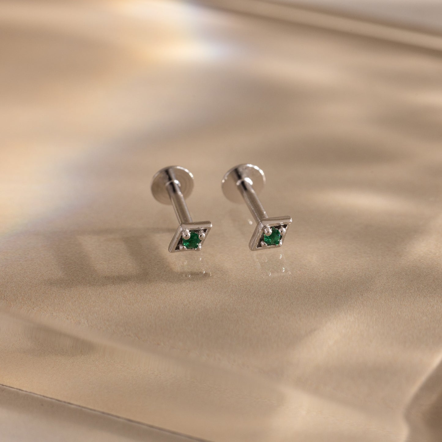 Geometric Birthstone Flat Back Studs
