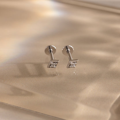 Geometric Birthstone Flat Back Studs