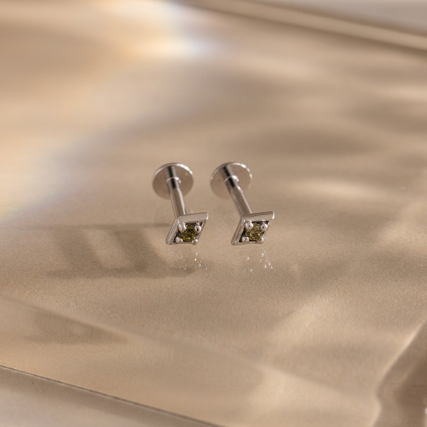 Geometric Birthstone Flat Back Studs