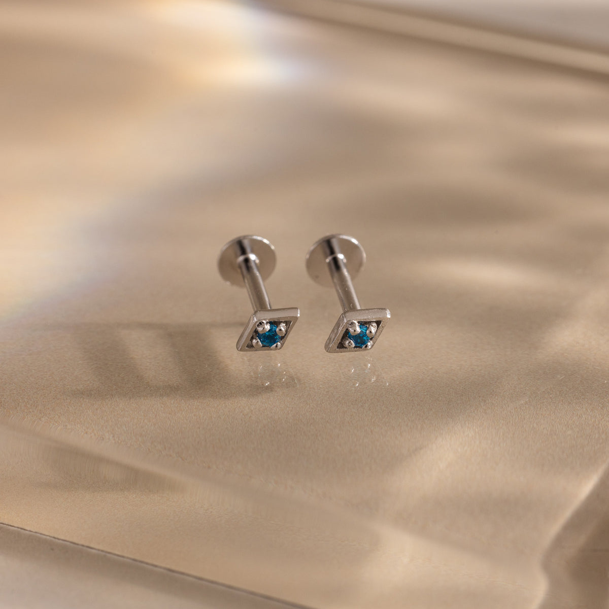 Geometric Birthstone Flat Back Studs