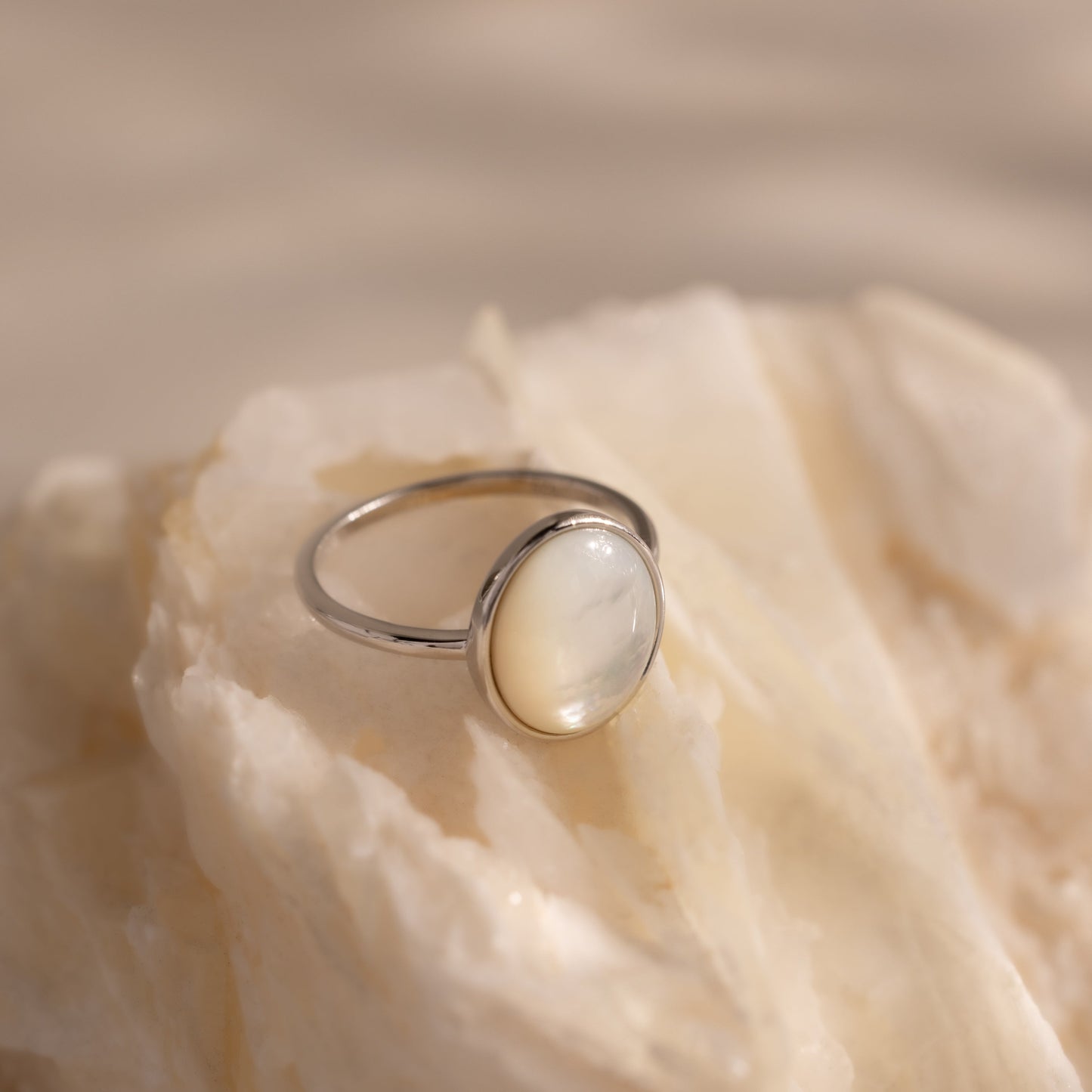 Mother of Pearl Signet Ring