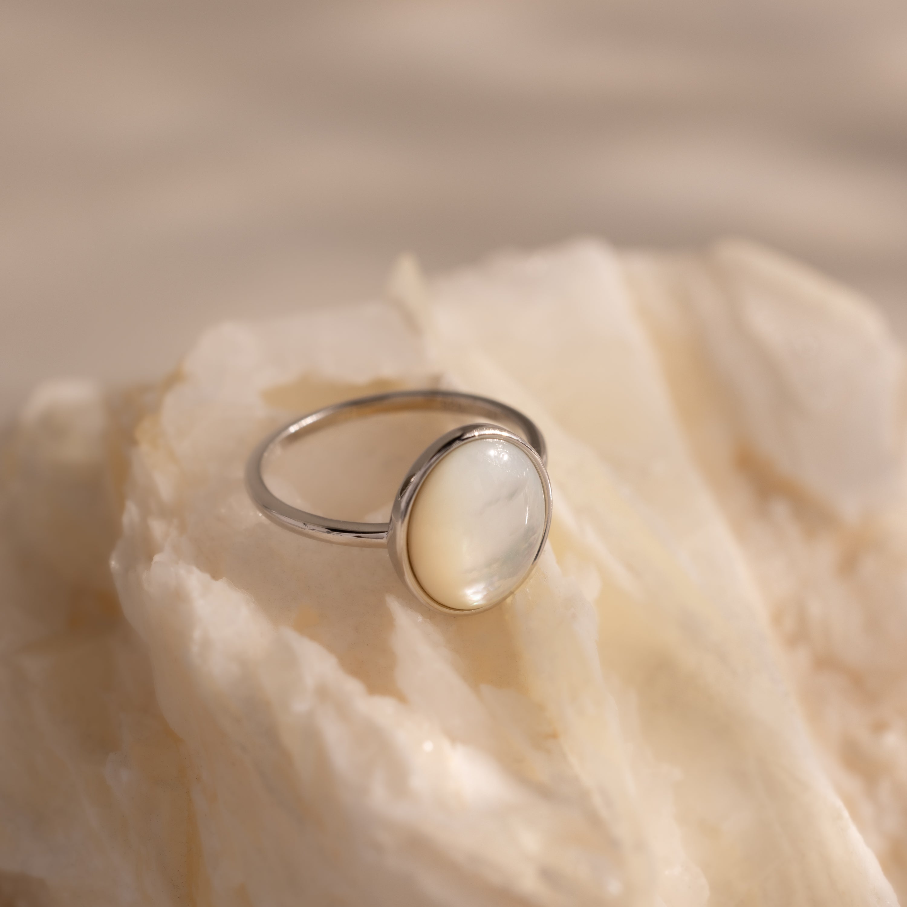 Mother of Pearl Signet Ring