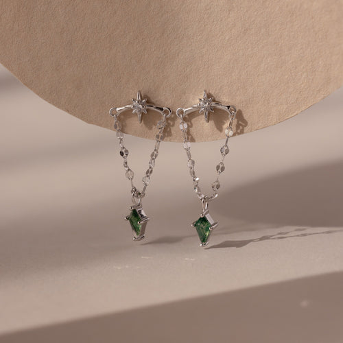 Agate Star Chain Earrings