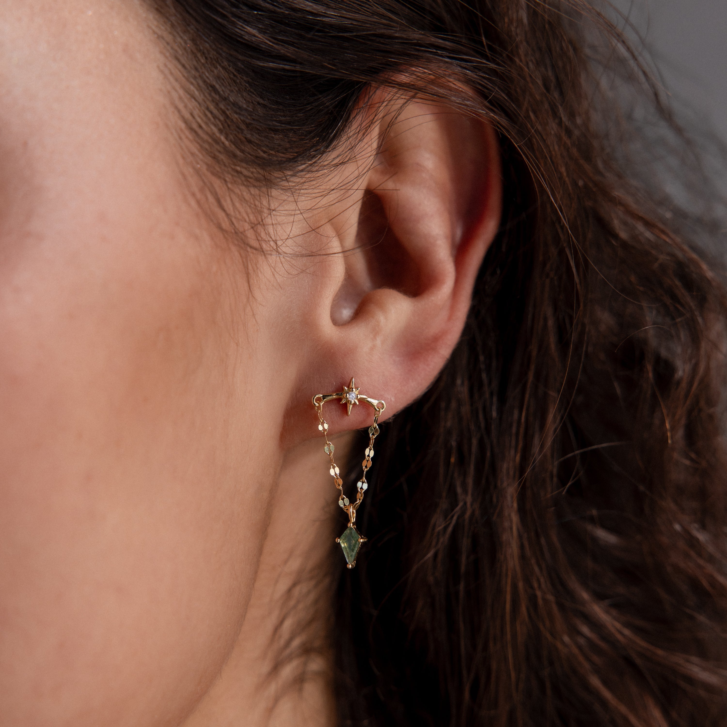 Agate Star Chain Earrings