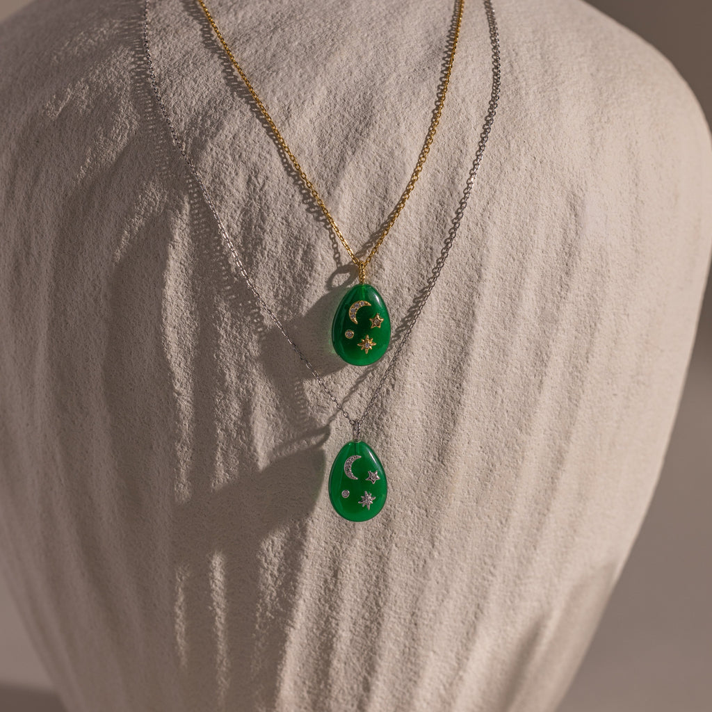 Celestial Gemstone Pendant Necklace