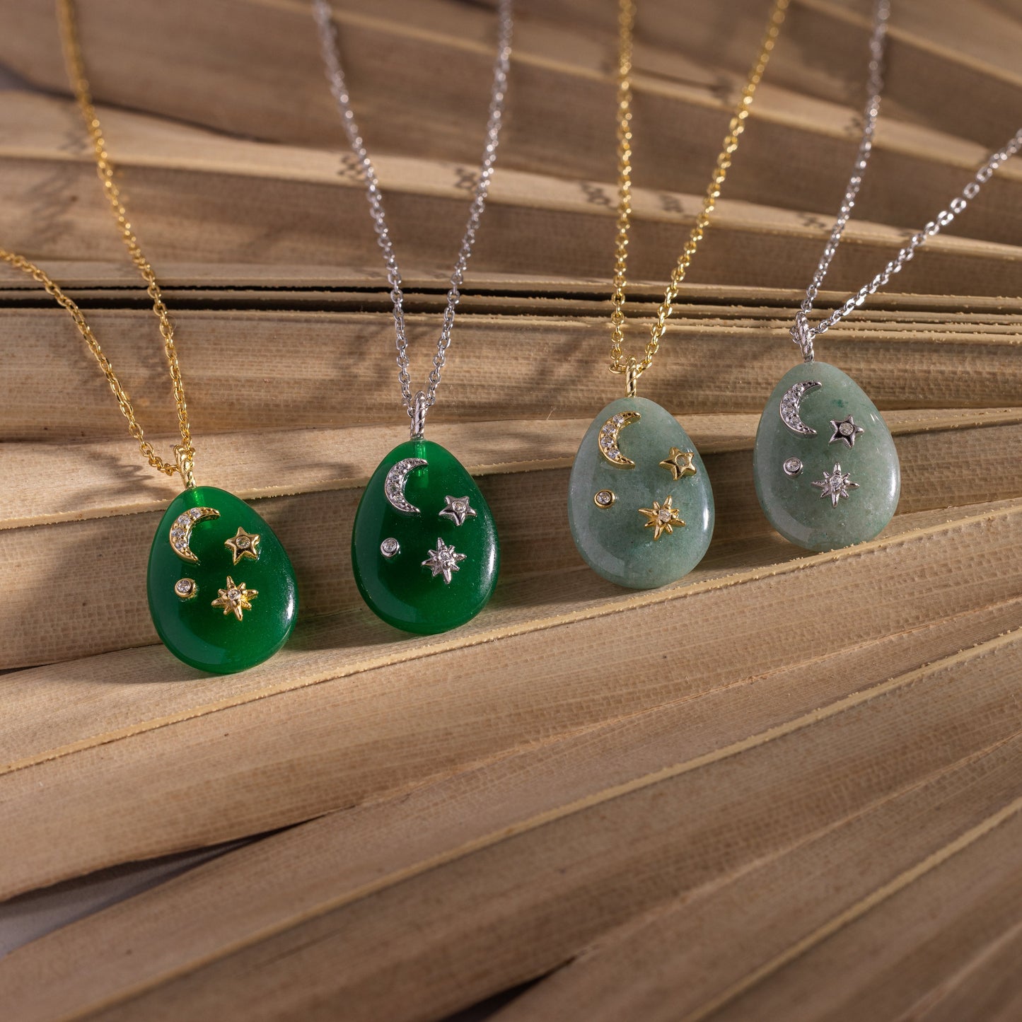 Celestial Gemstone Pendant Necklace