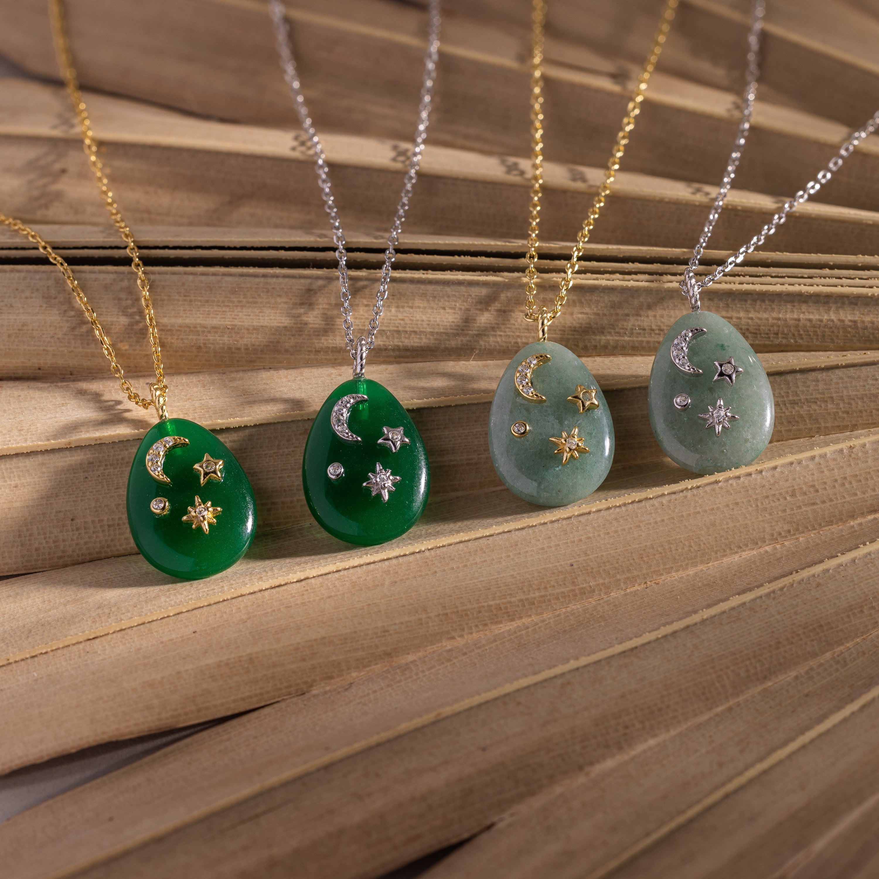 Celestial Gemstone Pendant Necklace