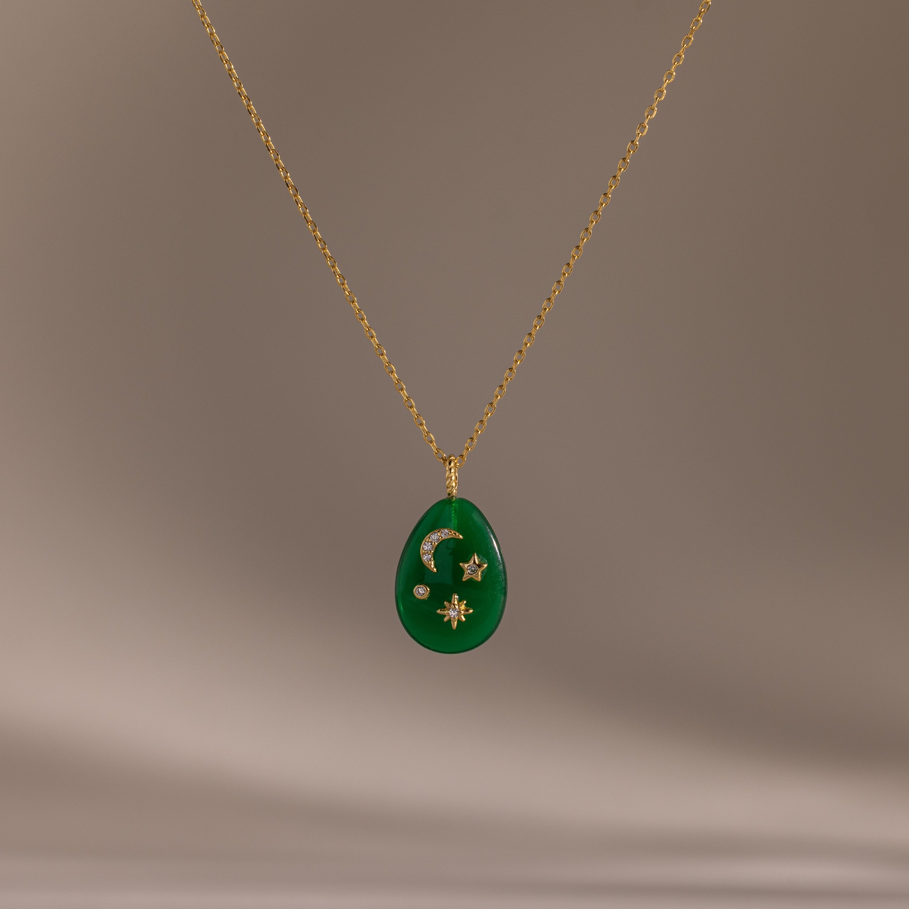 Celestial Gemstone Pendant Necklace