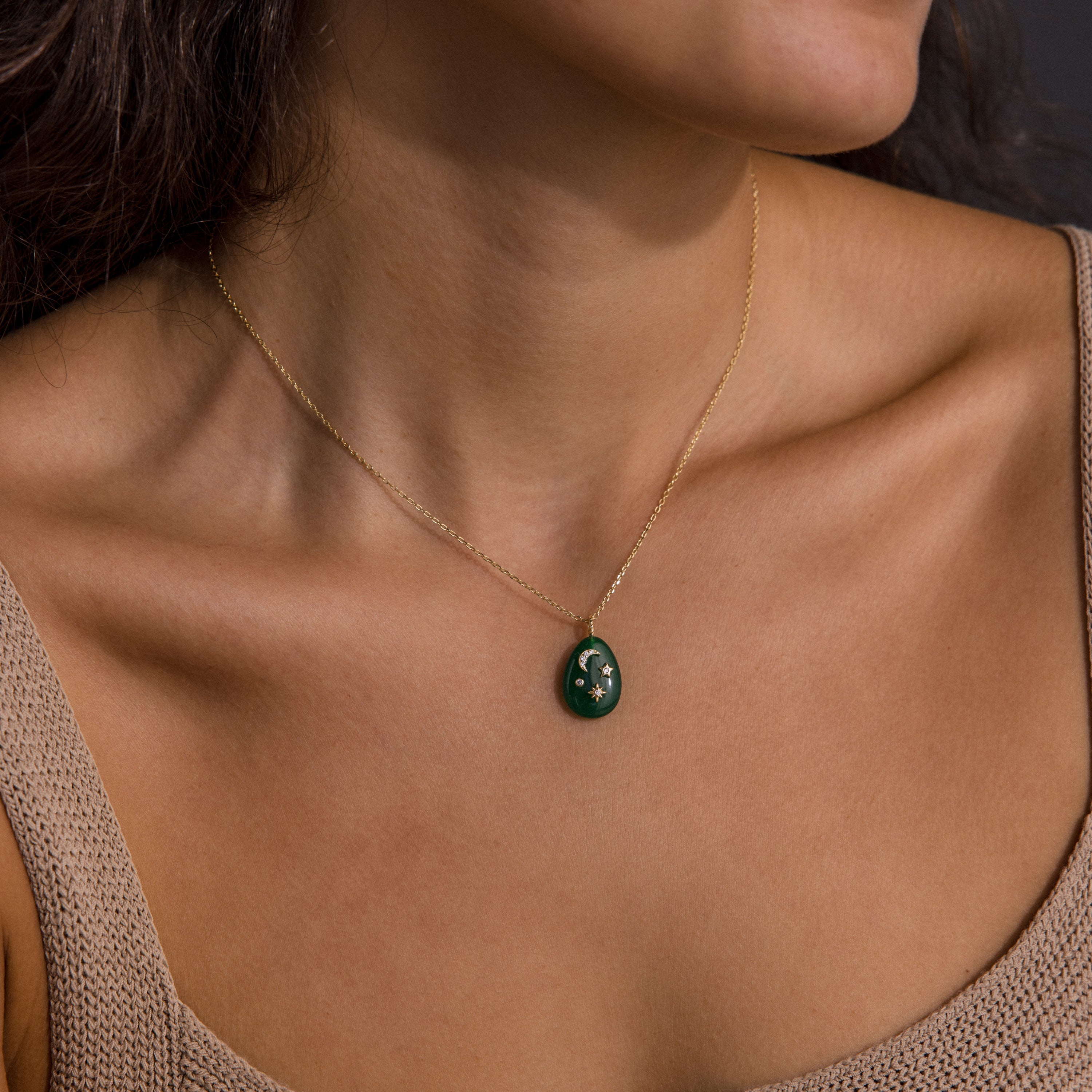 Celestial Gemstone Pendant Necklace