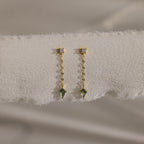 Agate Diamond Dangle Earrings