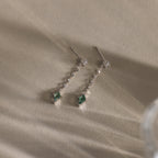 Agate Diamond Dangle Earrings