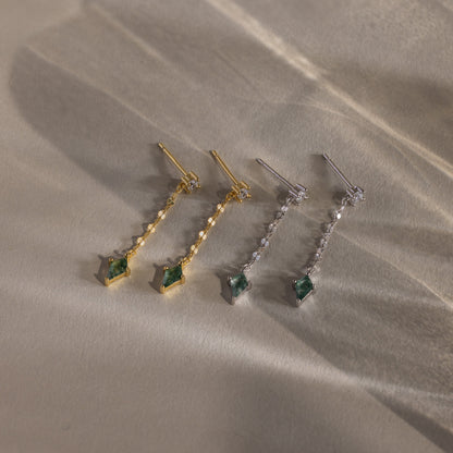 Agate Diamond Dangle Earrings