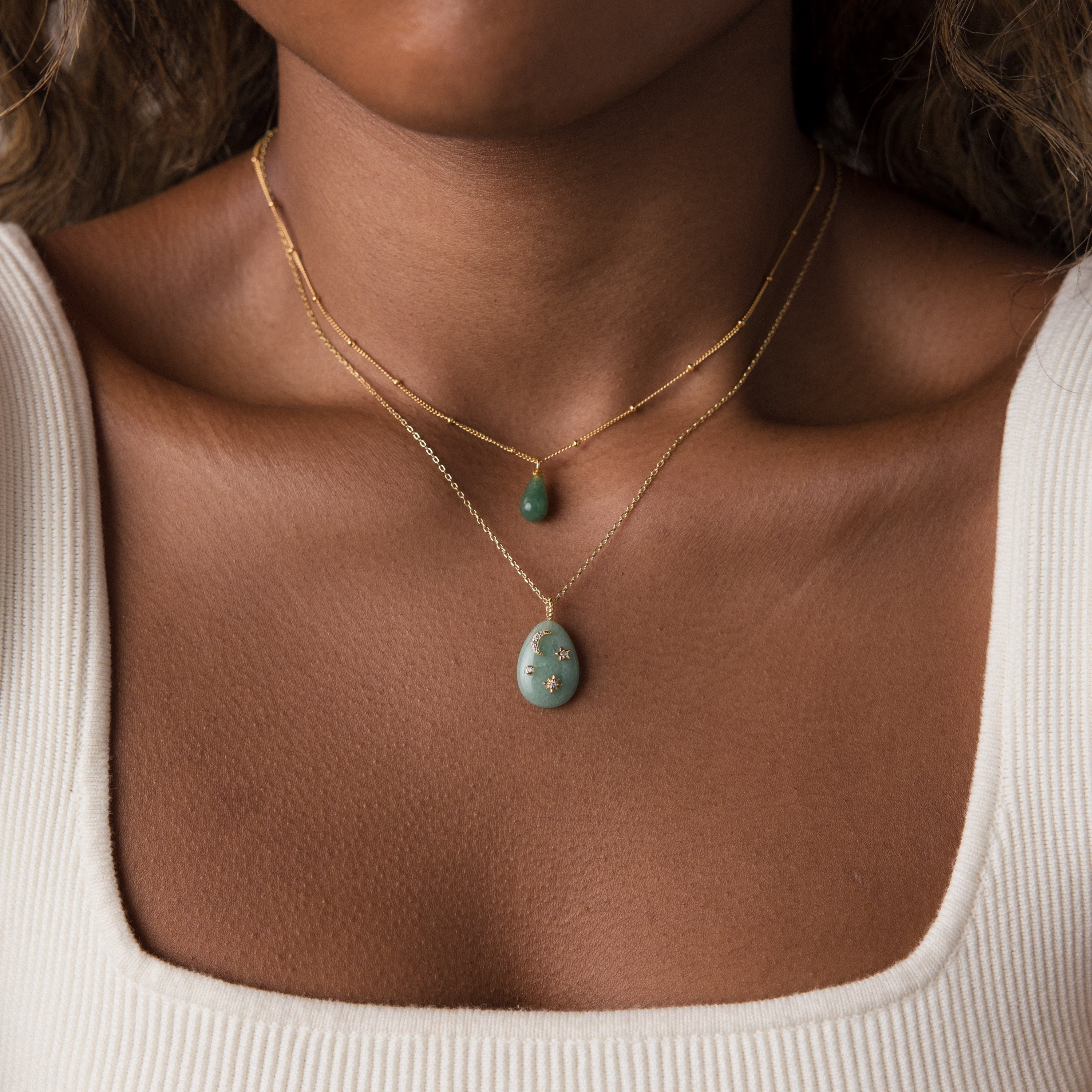 Celestial Gemstone Pendant Necklace