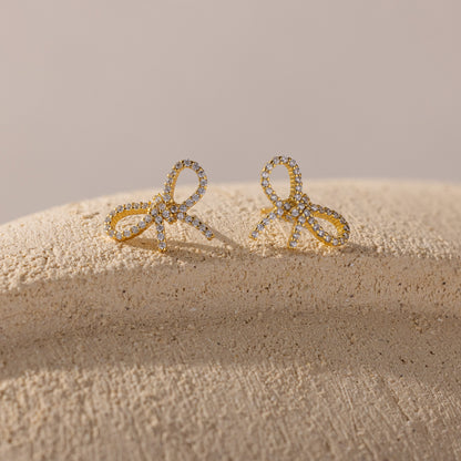Pave Bow Studs